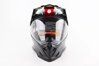 Шлем кроссовый/эндуро/АТV со стеклом BLD-819-7 S (55-56см),  ЧЕРНЫЙ/СЕРО-КРАСНЫЙ