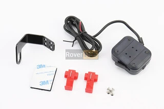 ВОЛЬТМЕТР с дисплеем, красный циферблат + датчик температуры воздуха + крепление (универсальный, компактный)