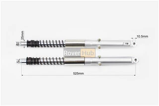 Амортизатор передній (пір'я), лев., правий. к-кт L-525мм D-25мм (пружина зовні)