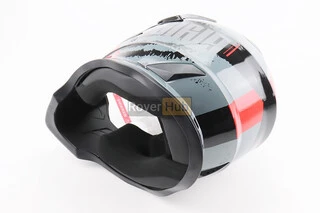 Шлем кроссовый/эндуро/АТV со стеклом BLD-819-7 М (57-58см),  ЧЕРНЫЙ/СЕРО-КРАСНЫЙ