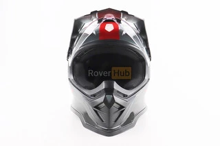 Шлем кроссовый/эндуро/АТV со стеклом BLD-819-7 М (57-58см),  ЧЕРНЫЙ/СЕРО-КРАСНЫЙ