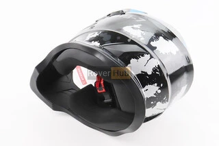 Шолом кросовий/ендуро/АТV зі склом BLD-819-7 L (59-60см), ЧОРНИЙ/СІРО-СИНІЙ