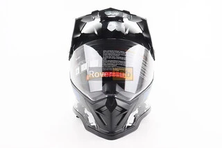 Шолом кросовий/ендуро/АТV зі склом BLD-819-7 L (59-60см), ЧОРНИЙ/СІРО-СИНІЙ