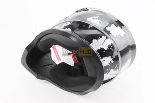 Шлем кроссовый/эндуро/АТV со стеклом BLD-819-7 М (57-58см),  ЧЕРНЫЙ/СЕРО-СИНИЙ