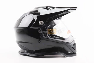 Шолом кросовий/ендуро/АТV зі склом BLD-819-7 L (59-60см), ЧОРНИЙ глянець