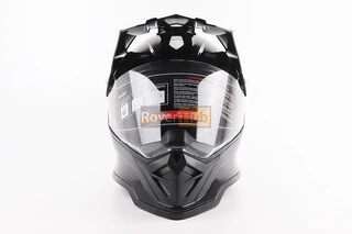 Шолом кросовий/ендуро/АТV зі склом BLD-819-7 L (59-60см), ЧОРНИЙ глянець