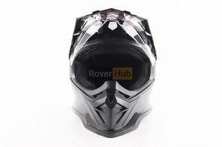 Шлем кроссовый/эндуро/АТV со стеклом BLD-819-7 М (57-58см), ЧЕРНЫЙ глянец