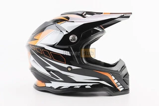 Шолом кросовий/ендуро/АТV BLD-819-7 L (59-60см), ЧОРНО-ПОМАРАНЧЕВИЙ