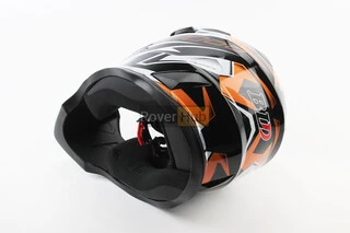 Шолом кросовий/ендуро/АТV BLD-819-7 S (55-56см), ЧОРНО-ПОМАРАНЧЕВИЙ