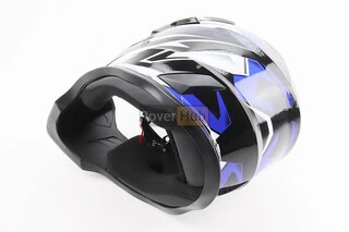 Шолом кросовий/ендуро/АТV BLD-819-7 L (59-60см), ЧОРНО-СИНІЙ