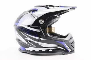 Шолом кросовий/ендуро/АТV BLD-819-7 L (59-60см), ЧОРНО-СИНІЙ