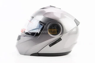 Шлем модуляр, закрытый с откидным подбородком+откидные очки BLD-159 L (59-60см), СЕРЫЙ глянец