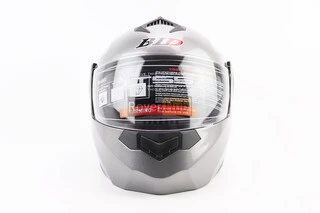 Шлем модуляр, закрытый с откидным подбородком+откидные очки BLD-159 L (59-60см), СЕРЫЙ глянец