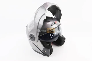 Шлем модуляр, закрытый с откидным подбородком+откидные очки BLD-159 М (57-58см), СЕРЫЙ глянец