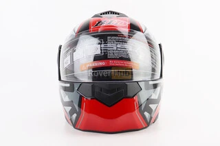 Шлем модуляр, закрытый с откидным подбородком+откидные очки BLD-159 М (57-58см), ЧЕРНО-КРАСНЫЙ