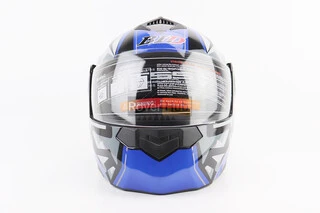 Шлем модуляр, закрытый с откидным подбородком+откидные очки BLD-159 L (59-60см), ЧЕРНО-СИНИЙ