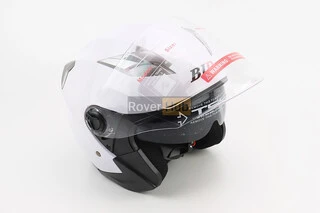 Шолом відкритий+відкидні окуляри BLD-708 М (57-58см), БІЛИЙ глянець