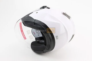 Шолом відкритий+відкидні окуляри BLD-708 М (57-58см), БІЛИЙ глянець