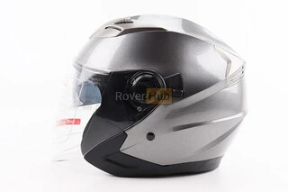 Шолом відкритий+відкидні окуляри BLD-708 S (55-56см), СІРИЙ глянець