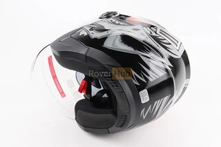 Шолом відкритий+відкидні окуляри BLD-708 S (55-56см), ЧОРНО-ЧЕРВОНИЙ "Raptor"