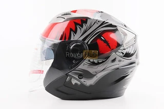 Шолом відкритий+відкидні окуляри BLD-708 S (55-56см), ЧОРНО-ЧЕРВОНИЙ "Raptor"