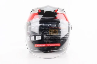 Шолом відкритий+відкидні окуляри BLD-708 S (55-56см), ЧОРНО-ЧЕРВОНИЙ "Raptor"