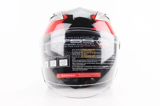 Шолом відкритий+відкидні окуляри BLD-708 М (57-58см), ЧОРНО-ЧЕРВОНИЙ "Raptor"