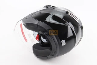 Шолом відкритий+відкидні окуляри BLD-708 S (55-56см), ЧОРНИЙ глянець