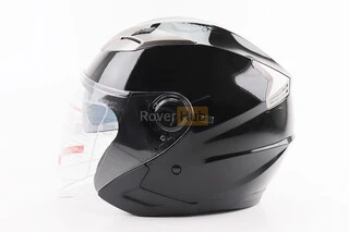 Шолом відкритий+відкидні окуляри BLD-708 S (55-56см), ЧОРНИЙ глянець
