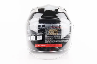 Шолом відкритий+відкидні окуляри BLD-708 S (55-56см), ЧОРНИЙ глянець