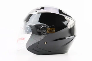 Шолом відкритий+відкидні окуляри BLD-708 М (57-58см), ЧОРНИЙ глянець