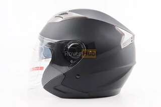 Шолом відкритий+відкидні окуляри BLD-708 S (55-56см), ЧОРНИЙ матовий