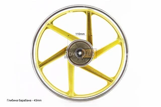 Диск задній литий 1,6-17" ALPHA/ACTIVE "промені", жовтий