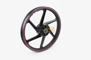 Диск задній литий 1,6-17" ALPHA/ACTIVE "промені", чорний з червоною смугою