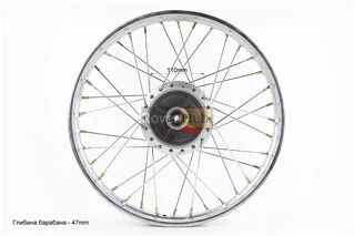 Диск передній спицьований (колесо) 1,2-17" DELTA, хром (вісь 10мм)