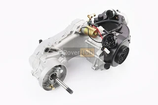 Двигун скутерний в зборі 4Т-80куб (короткий варіатор, довгий вал) + карбюратор, комутатор, котушка запалювання, повітряний фільтр