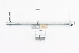 Вісь заднього колеса d15mm; L230mm + втулка, гайка