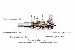 Коробка передач (два вала с шестернями) СG-200cc "вал первичный 11зуб."