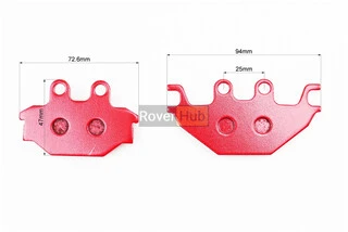 Гальмівні колодки (дискові) V250-R1/ARCTIC CAT-DVX 250/BOMBARDIER-250/KYMCO-KXR 250/YAMAHA YZF-R 125 к-кт червоні
