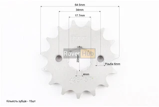 Зірки к-кт ZS125J-428H-43T+15T
