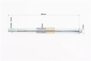 Вісь колеса заднього d15mm; L260mm, гайка