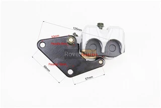 Гальмівний супорт задньої системи (двопоршневий)+колодки ТИП №2, сріблястий