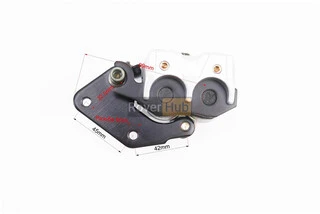 Гальмівний супорт задньої системи (двопоршневий)+колодки ТИП №3.1, сріблястий