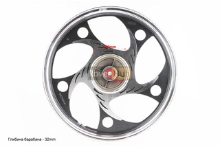 Диск задний литой 1,6-17" ALPHA/ACTIVE "волна", черный (ось 12мм)