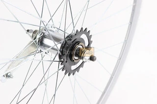 Колесо 28" заднє, обід "крапля" алюмінієвий, втулка ХВЗ черв'якова 14Gх36H, крепл. гайка, сіре