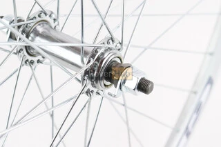 Колесо 28" переднє V-brake, обід "крапля" алюмінієвий, втулка 14Gх36H, кріпл. гайка, "GRAVITY", сіре