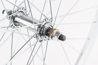 Колесо 28" переднє V-brake, обід "крапля" алюмінієвий, втулка 14Gх36H, кріпл. гайка, "GRAVITY", сіре