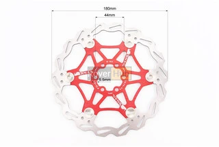 Гальмівний диск 180мм, кріпл. 6 болтів, на алюмінієвому павуку, червоний FD-01