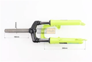 Вилка 20" амортизаційна, без різьби 1-1/8" (28,6мм), шток 180мм, з ходом 50мм, V/Disk-brake, жовта