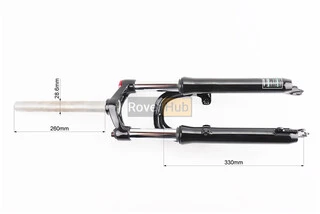 Вилка 24" амортизаційна, без різьби 1-1/8" (28,6мм), шток 260мм, з ходом 70мм, V/Disk-brake, Lockout, чорна LJ-536M